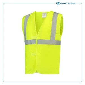 Gilet De Sécurité Jaune IWH 453504 - Taille XXL Avec Bandes Réfléchissantes Et Fermeture Velcro - Lavable En Machine